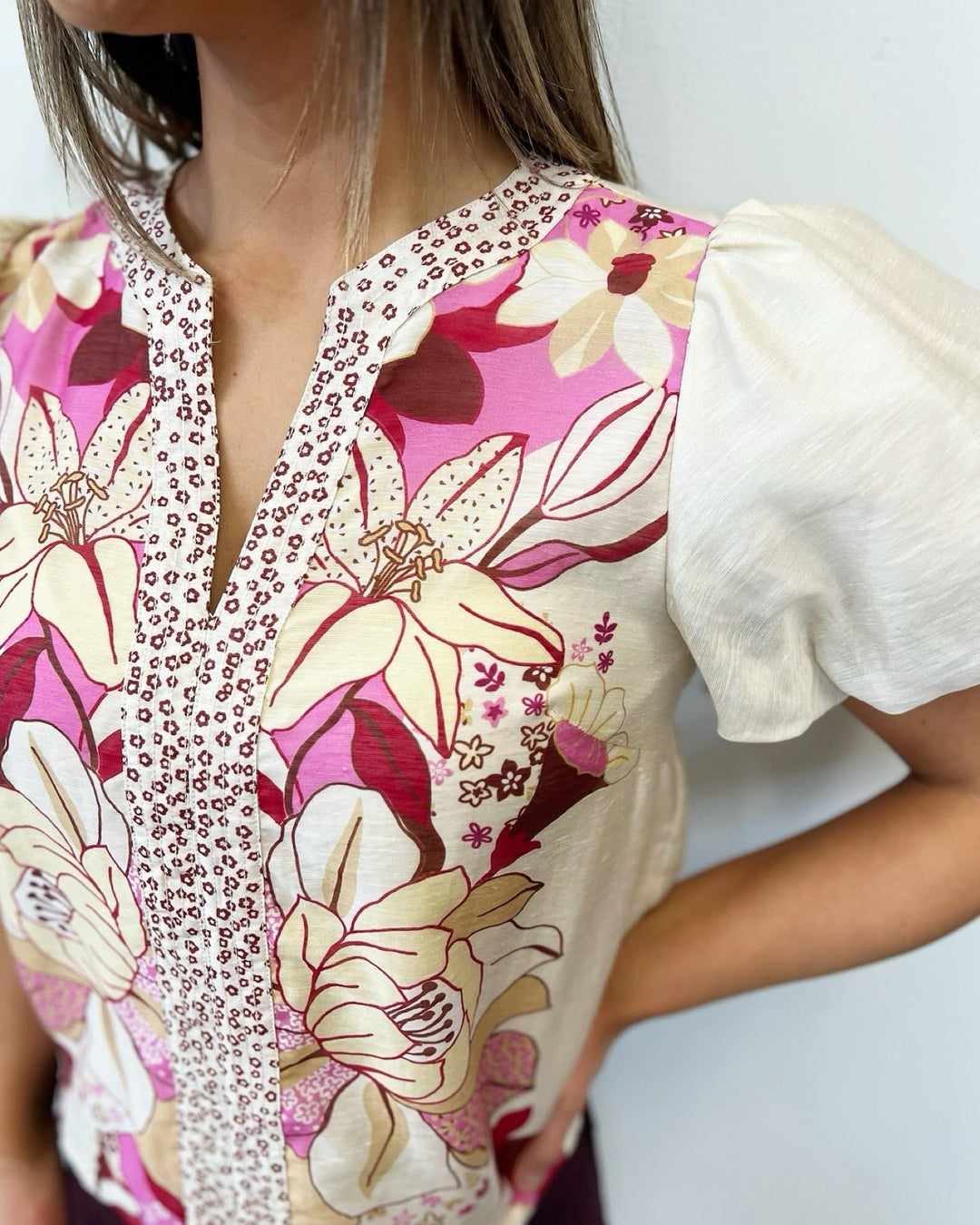 Cyndi Floral Print Short SleeveCiebon