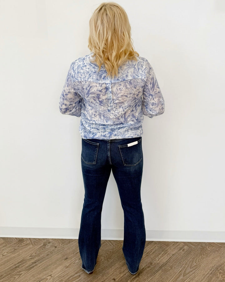 Daris 3/4 Quarter Sleeve TopGauze Top
