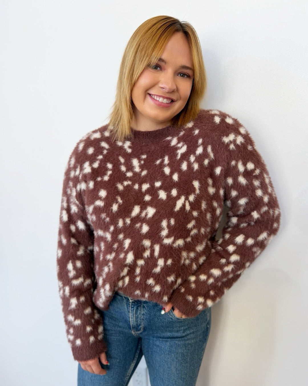 Darling Deer Sweaterlong sleeve knitEC12154