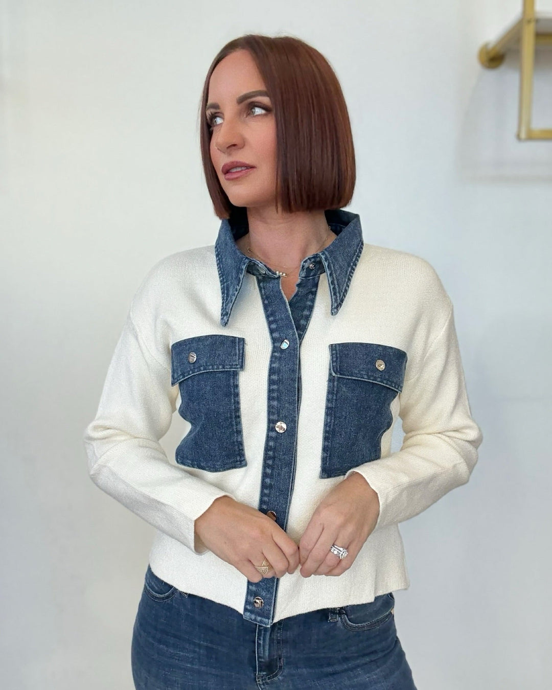 Dayton Cream Knit Shirt Jacketshirt jacket