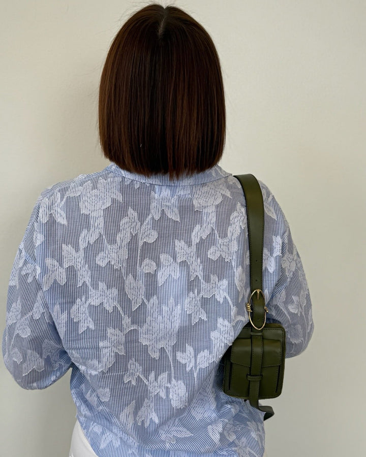 Dear John Adrianna Long Sleeve Floral Burnout Button Down Shirtbutton down shirt