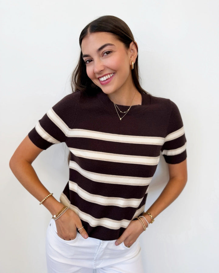 Dear John Amaris Short Sleeve Striped Knitshort sleeve knit