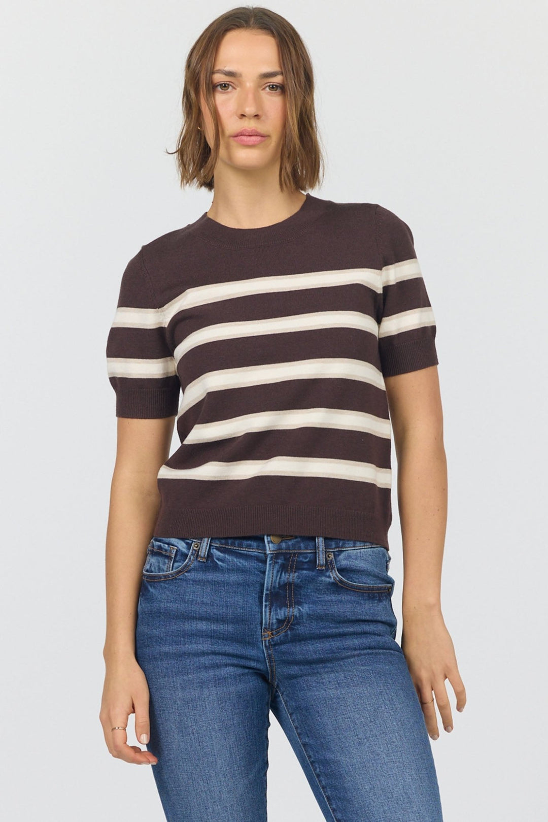 Dear John Amaris Short Sleeve Striped Knitshort sleeve knit