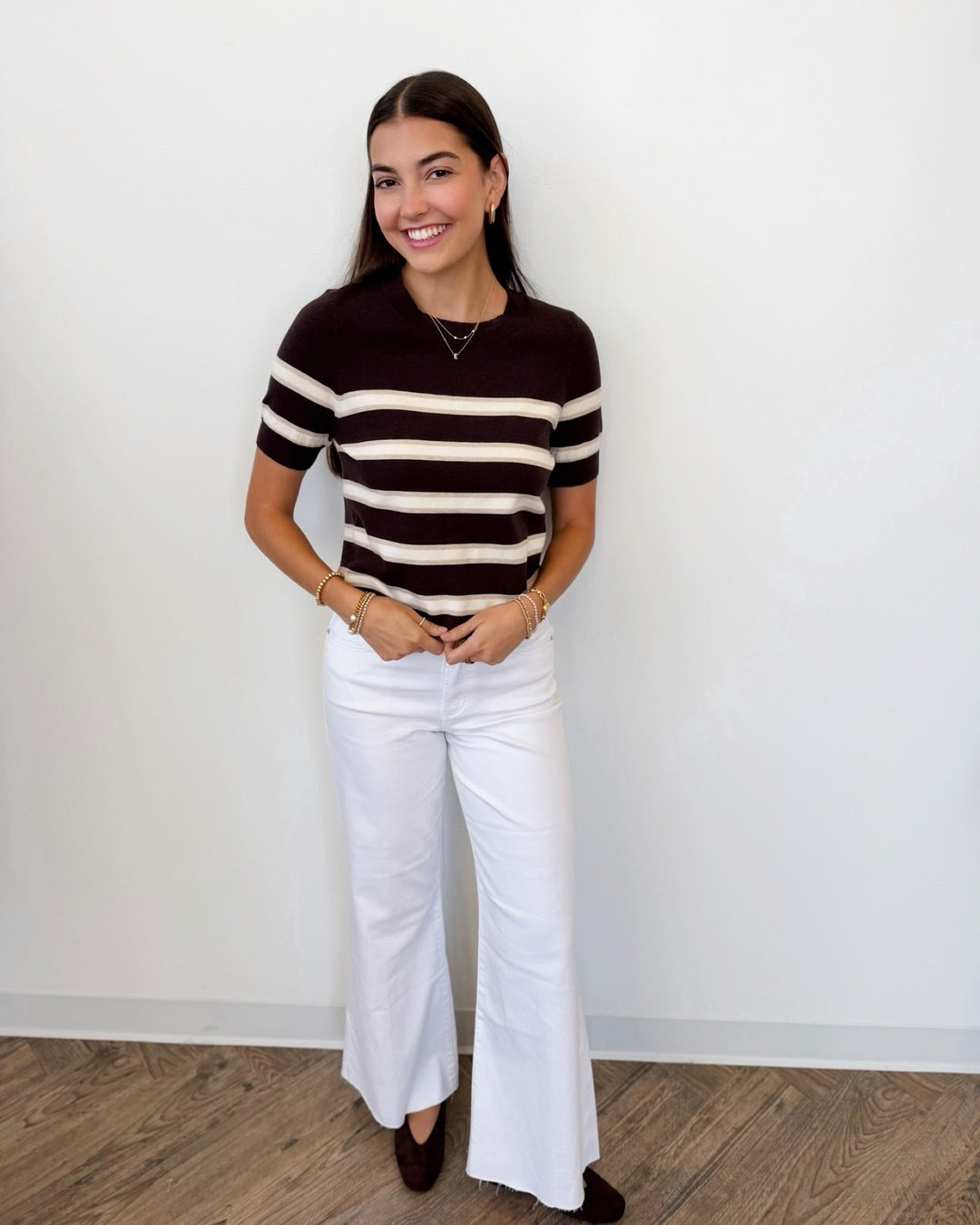 Dear John Amaris Short Sleeve Striped Knitshort sleeve knit
