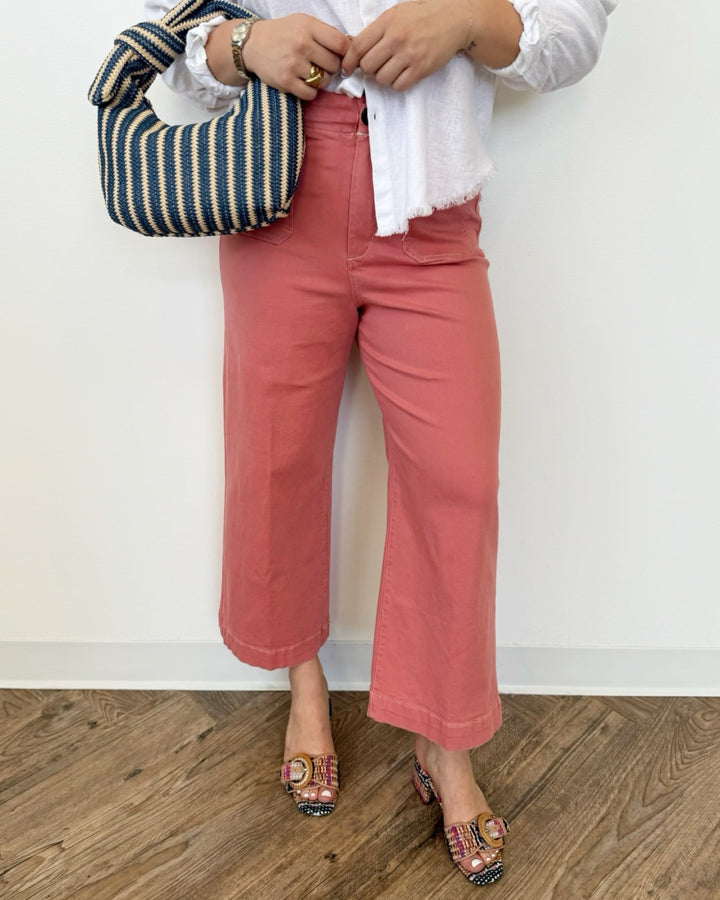 Dear John Audrey High Rise Cropped Wide Leg Jeancropped denim