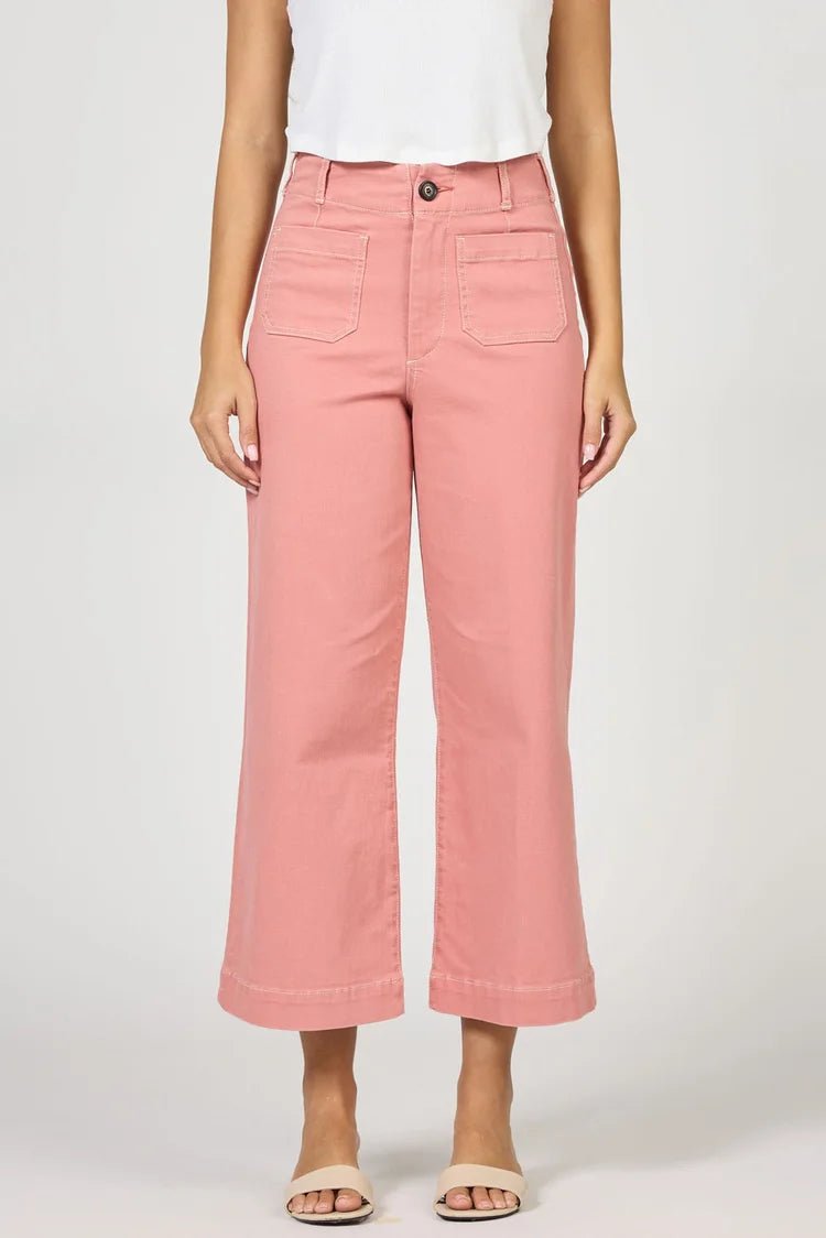 Dear John Audrey High Rise Cropped Wide Leg Jeancropped denim