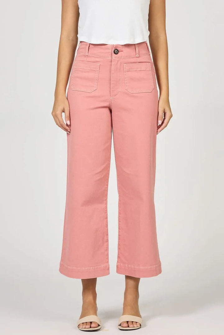 Dear John Audrey High Rise Cropped Wide Leg Jeancropped denim