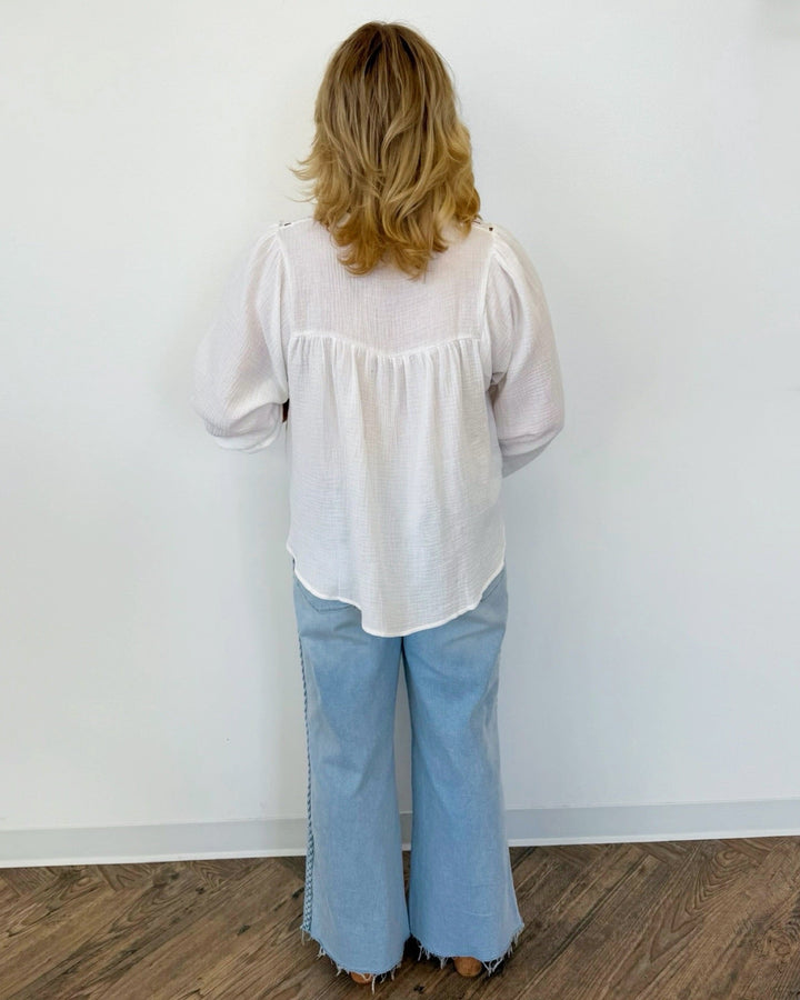 Dear John Fiona High Rise Wide Leg Jeans with Braided Seamwide leg jeans