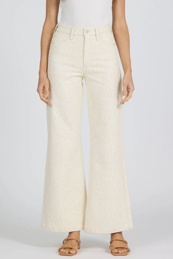 Dear John Fiona Wide Leg Jean with Floral Lacewide leg jeans