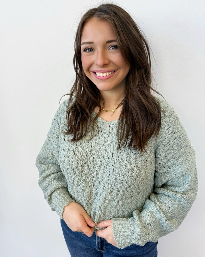 Dear John Lexi V Neck Long Sleeve Sweatersweater