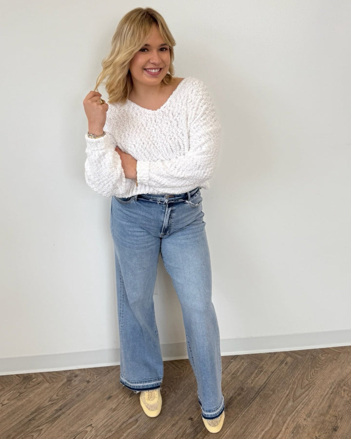 Dear John Lexi V Neck Long Sleeve Sweatersweater