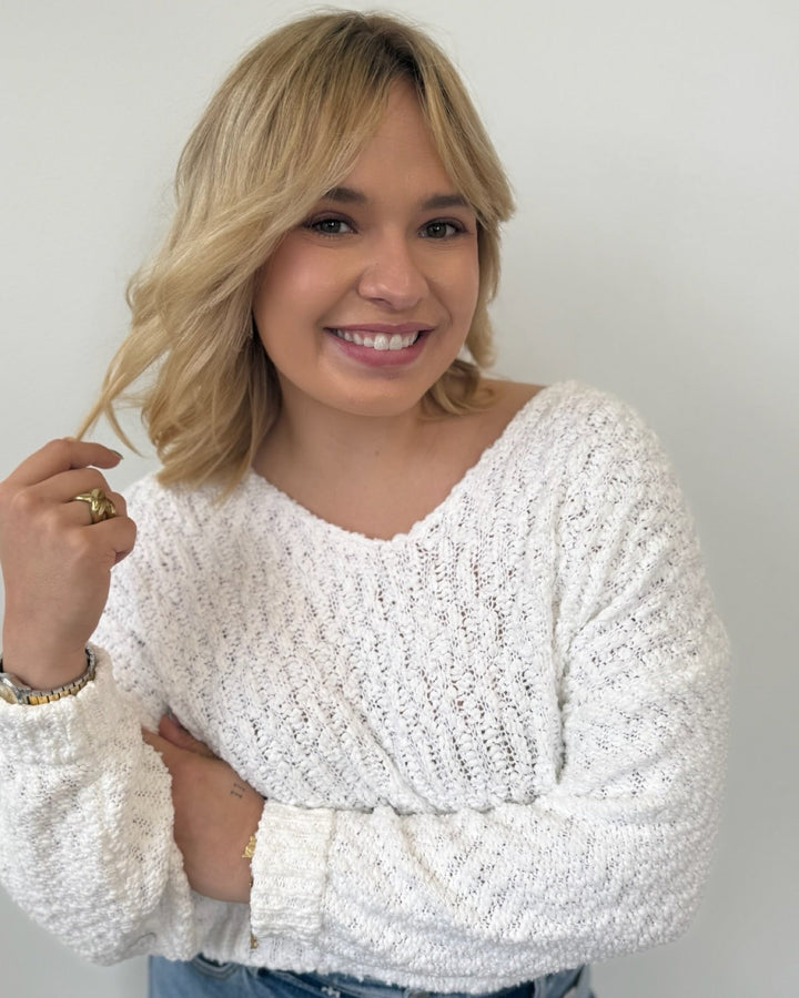 Dear John Lexi V Neck Long Sleeve Sweatersweater