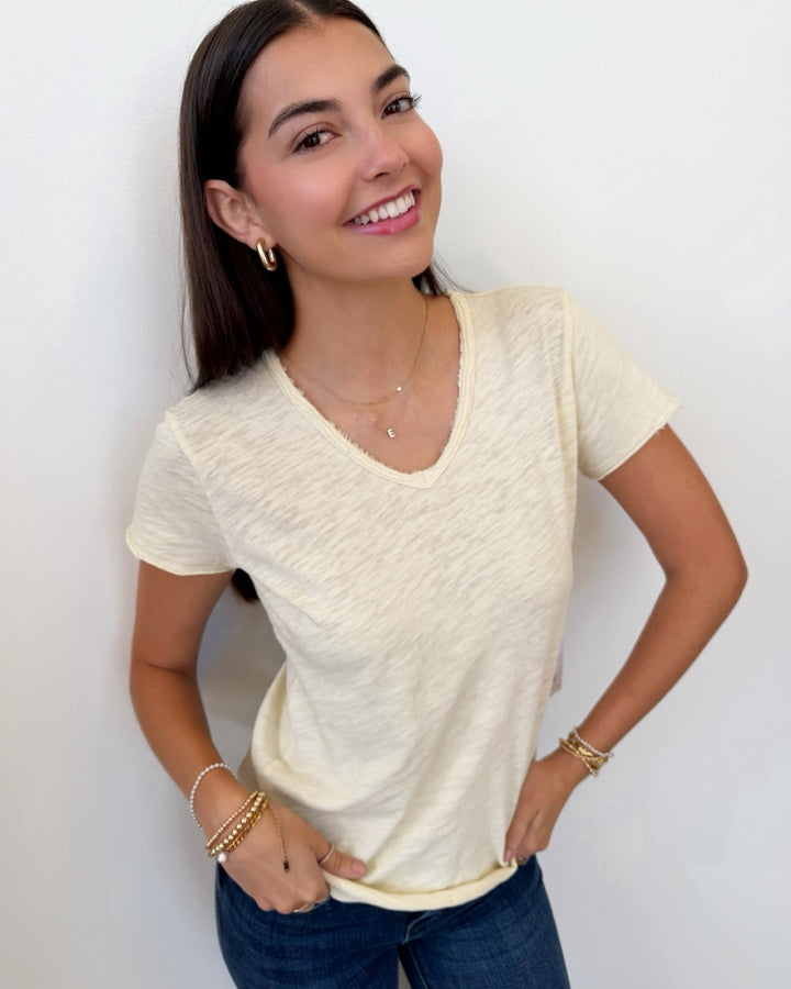 Dear John Vanya V-Neck Short Sleeve Relaxed Teeshort sleeve top