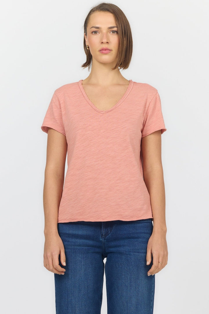 Dear John Vanya V-Neck Short Sleeve Relaxed Teeshort sleeve top