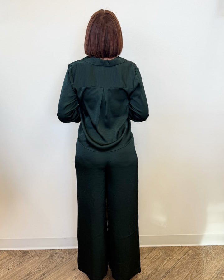 Declan Satin Button Down Topbutton down shirt