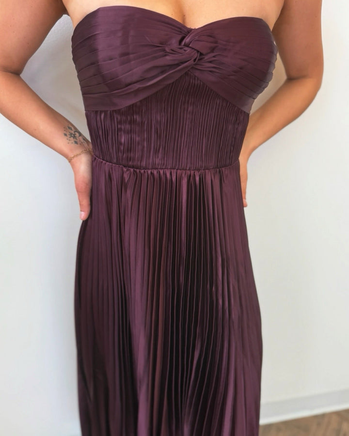 Deena Strapless Pleated Midi Dressdress