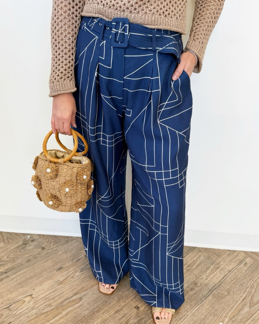 Delvy Top Stitched Wide Leg Pantpant