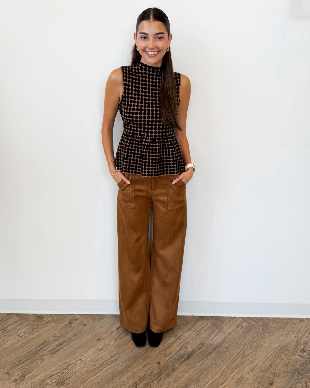 Diana Faux Suede Wide Leg Pantwide leg trouser