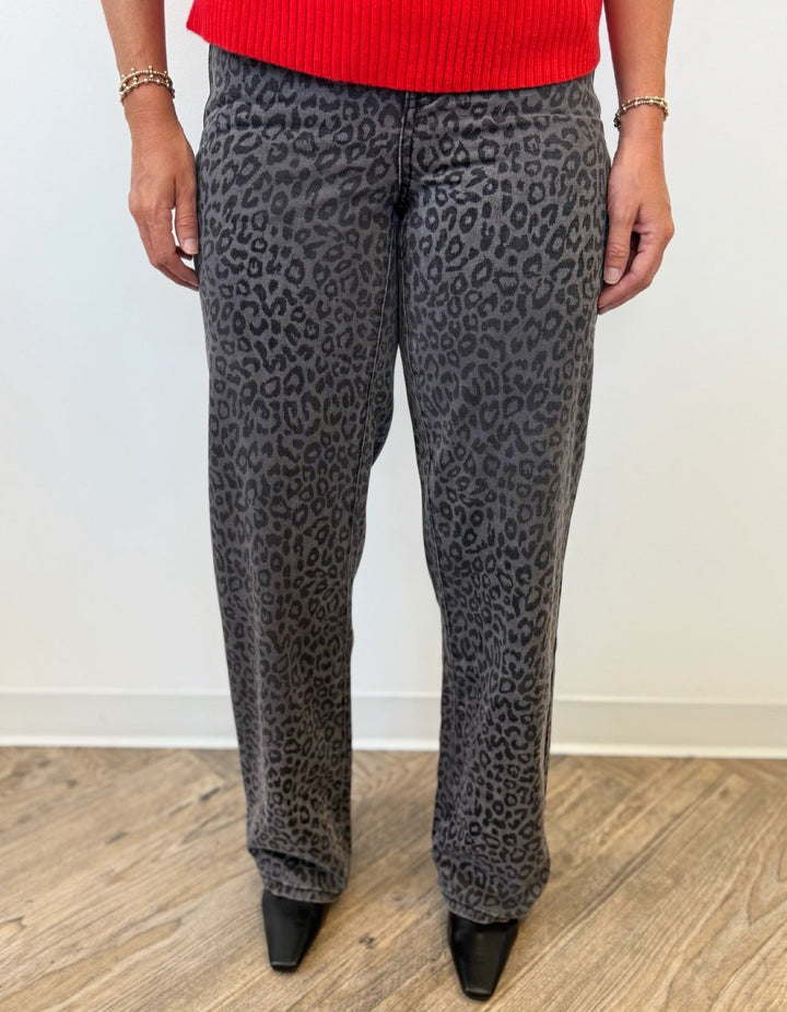 Dominic Cheetah Print High Rise Denimdenim