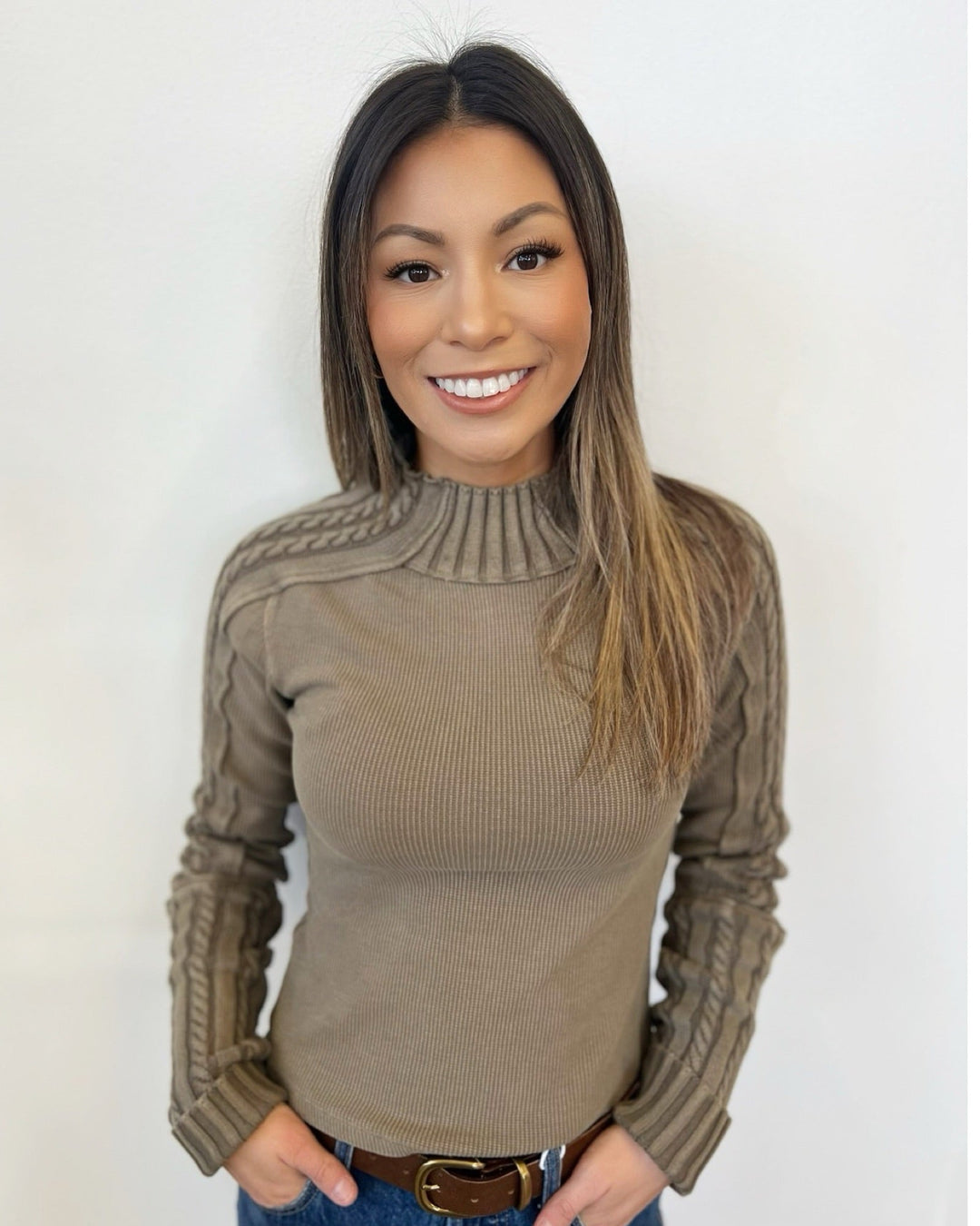 Donovan Cable Knit Long Sleeve TopTop