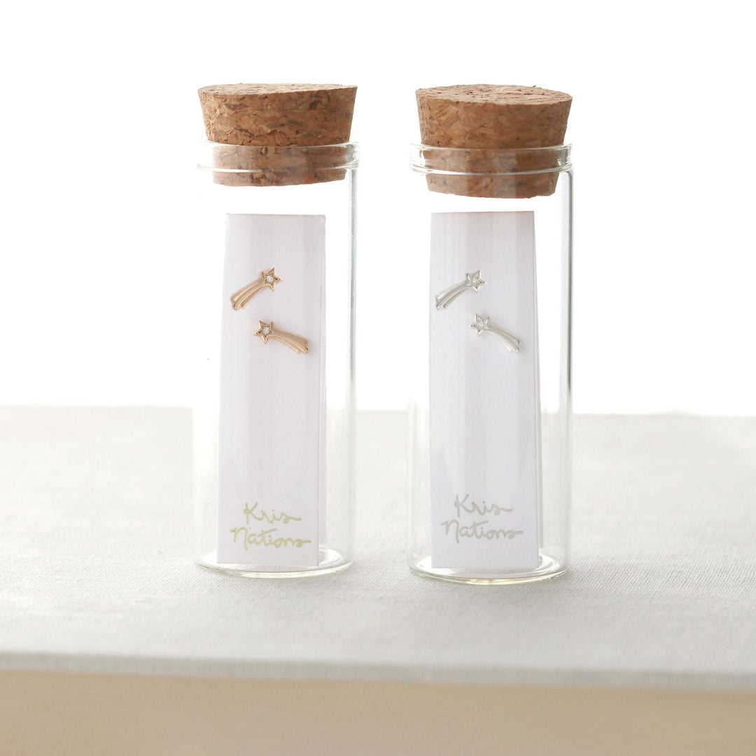 Kris Nations Shooting Star with Crystals Stud Earrings