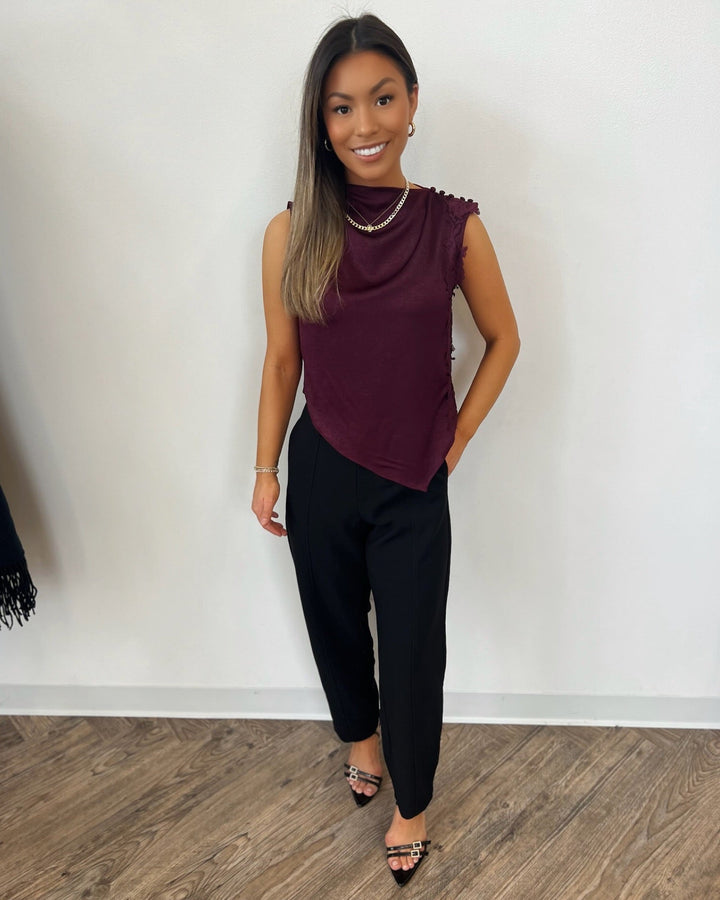 Eden Sleeveless Top with Asymmetrical HemSleeveless Top