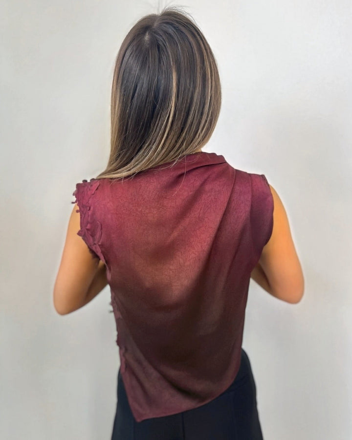 Eden Sleeveless Top with Asymmetrical HemSleeveless Top