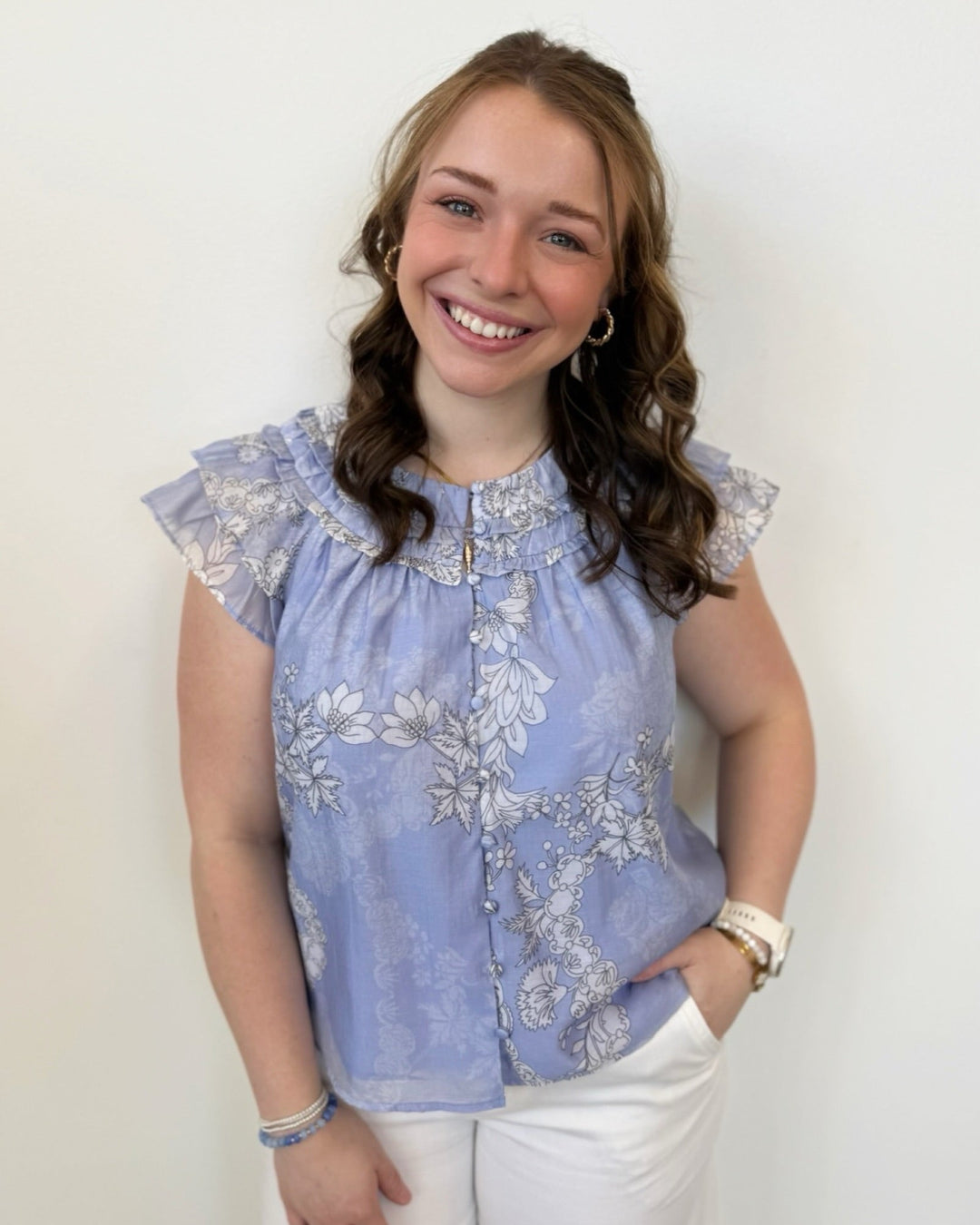 Eileen Floral Print Short Sleeve Blouseshort sleeve blouse