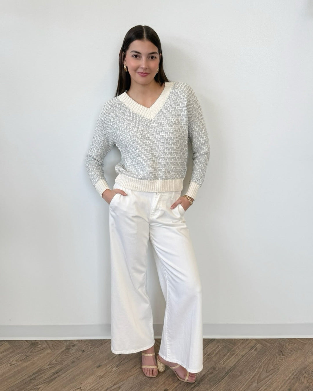 Elara Crosshatch Long Sleeve Knitlong sleeve knit
