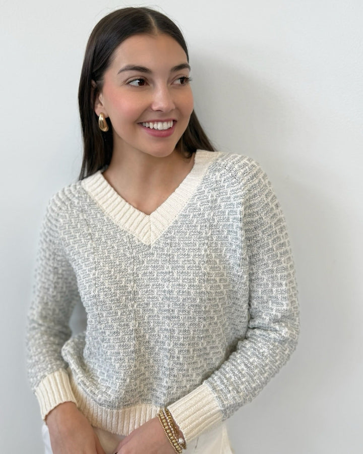 Elara Crosshatch Long Sleeve Knitlong sleeve knit