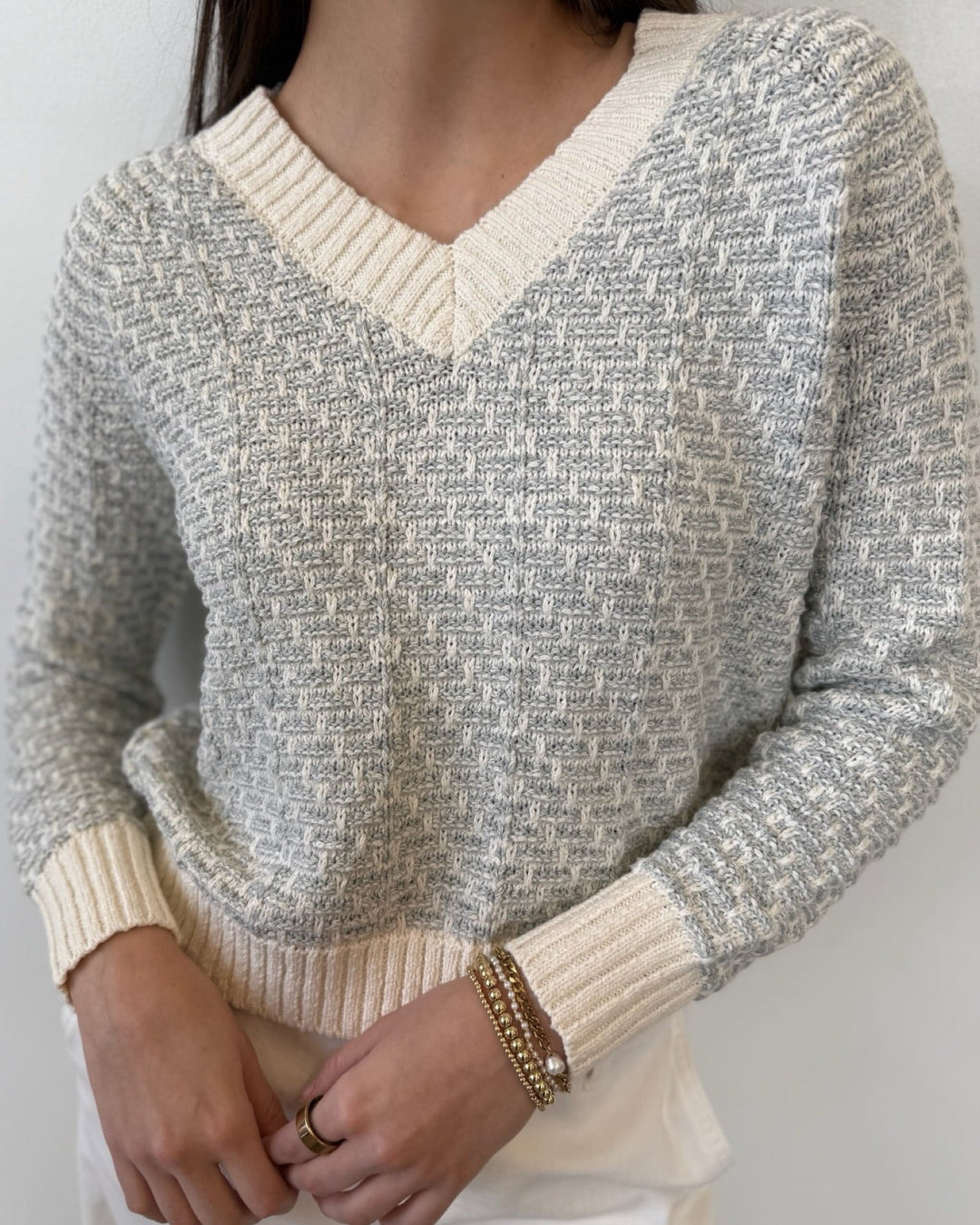 Elara Crosshatch Long Sleeve Knitlong sleeve knit