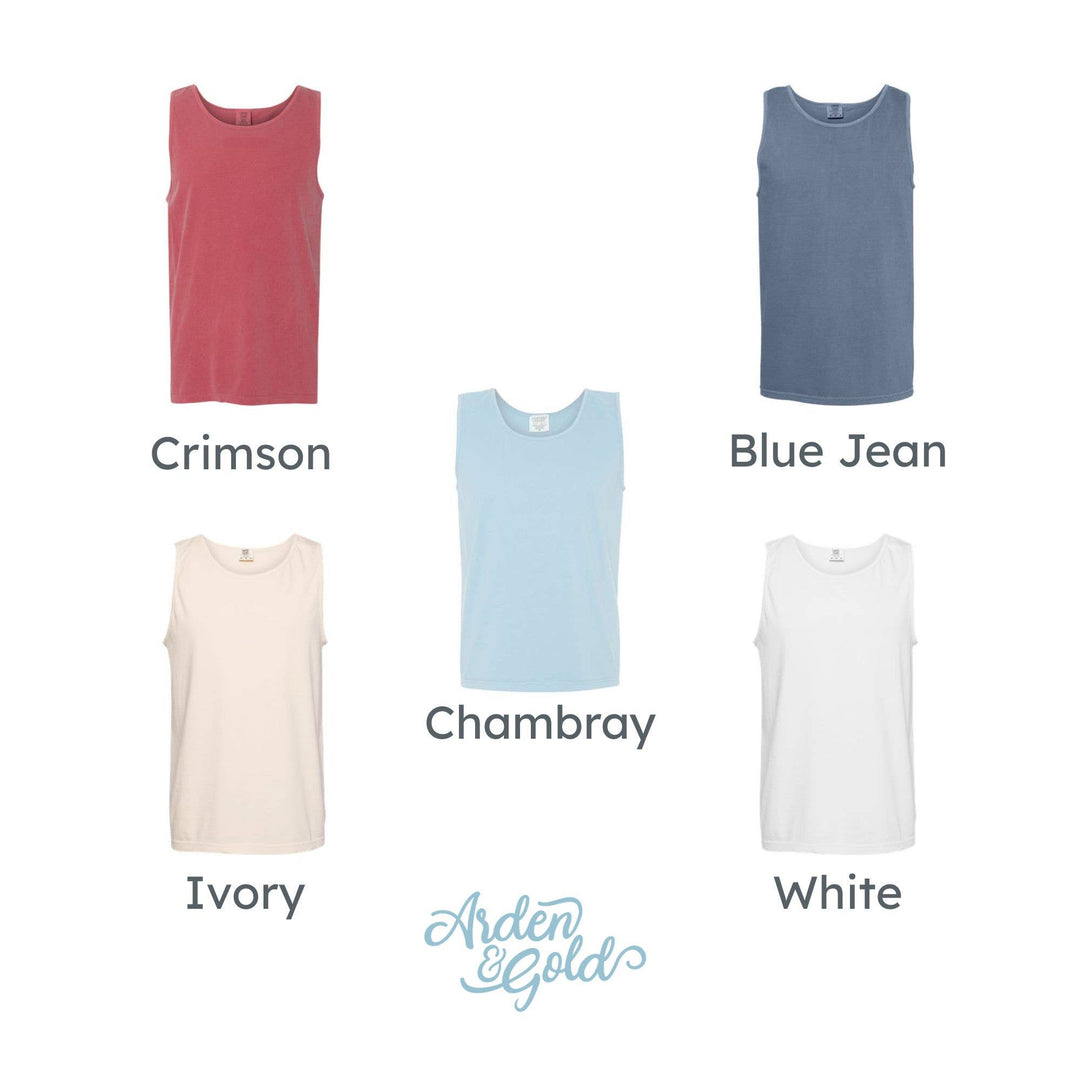 Embroidered USA Icons Comfort Colors Tank Top
