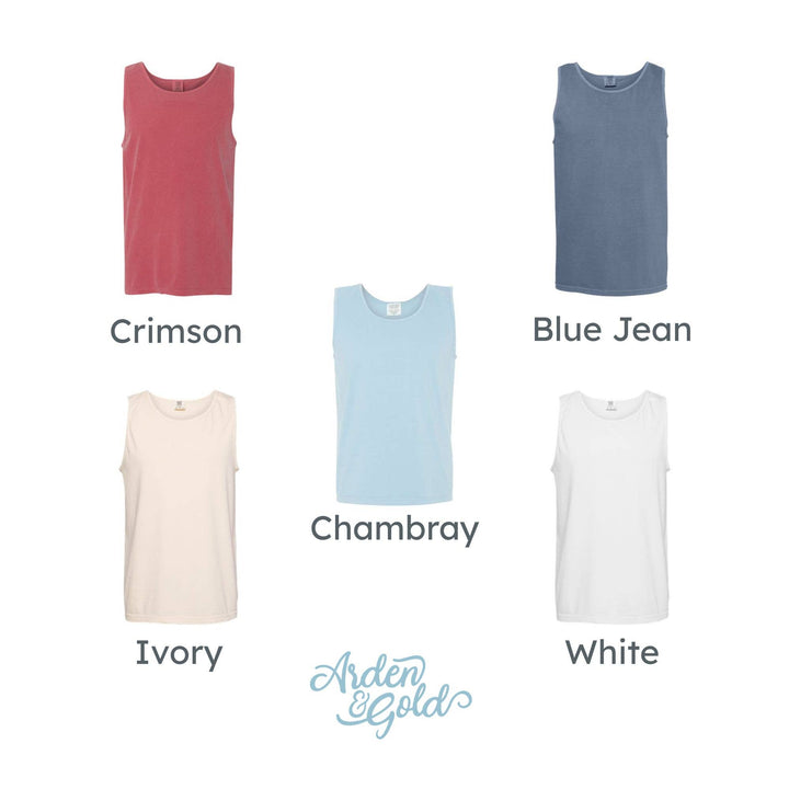 Embroidered USA Icons Comfort Colors Tank Top