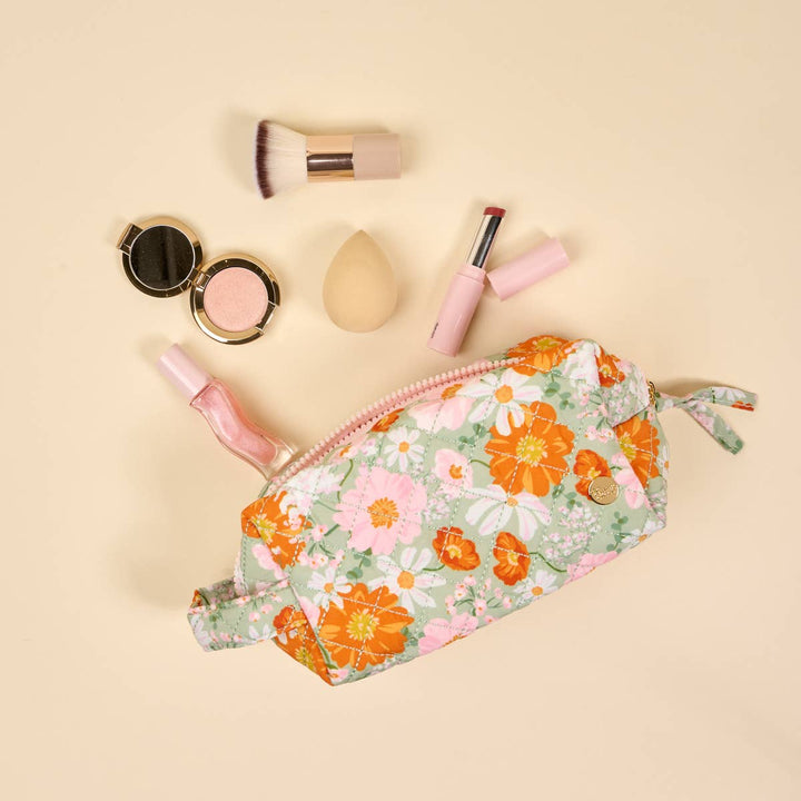 Essentials Quilted Cosmetic Pouch–Bouquet Beauty SageMY-QESSPCH-BBSG