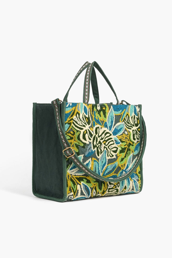 Evergreen Monstera Embellished BagAB23 - 811