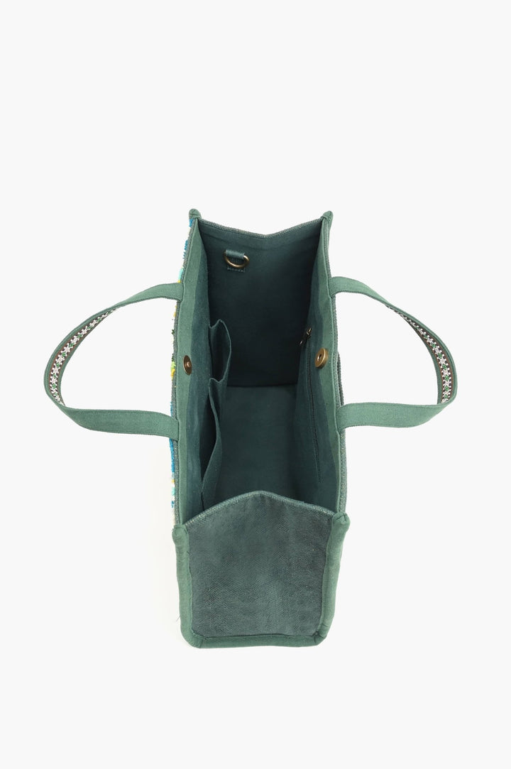 Evergreen Monstera Embellished BagAB23 - 811