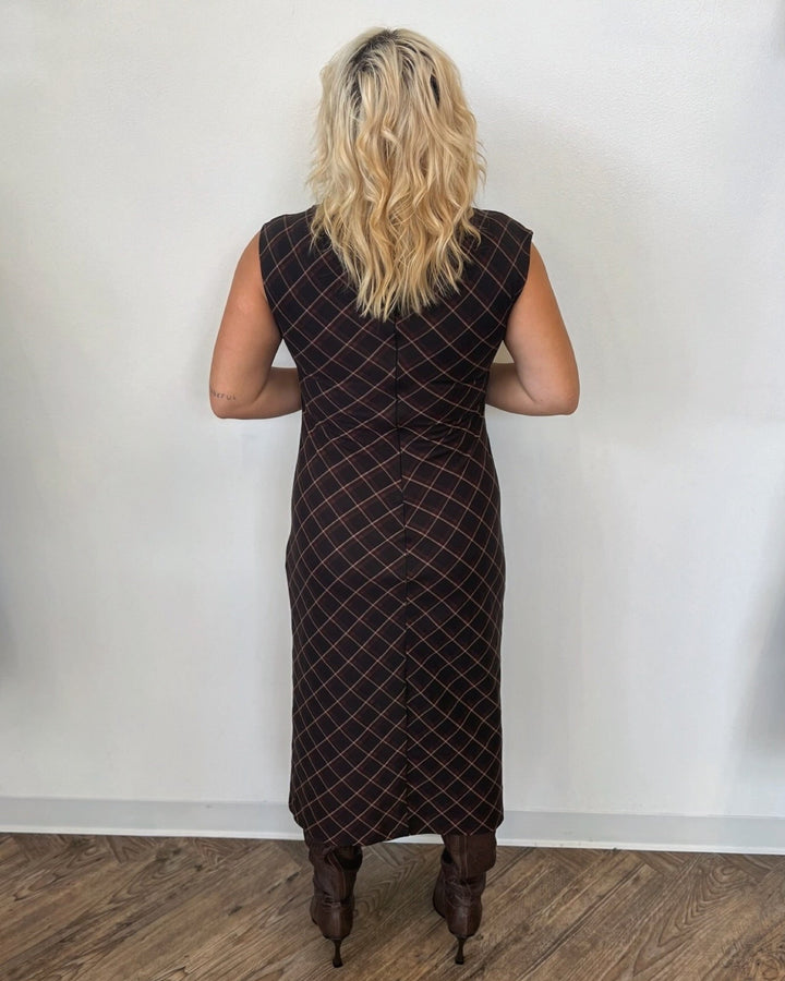 Fable Mock Neck Midi Dress