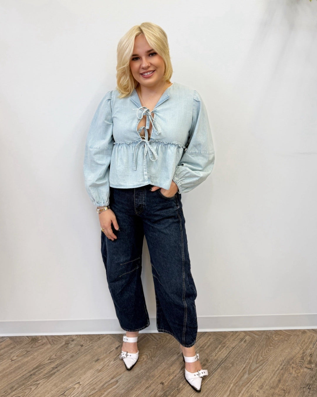 Fanny Denim Bow TopTop