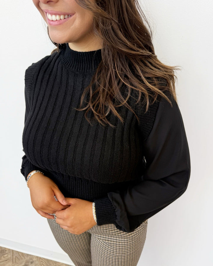 Farrah Long Sleeve Mock Neck Knitknit top