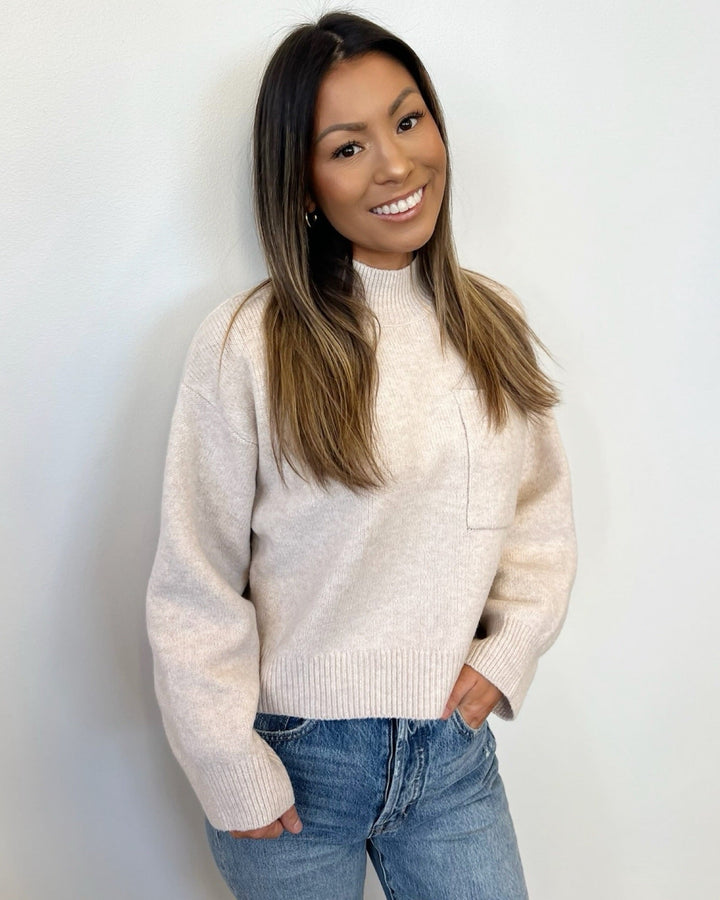 Fleur Long Sleeve Knit with Chest PocketKNIT SWEATER