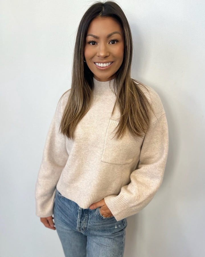 Fleur Long Sleeve Knit with Chest PocketKNIT SWEATER