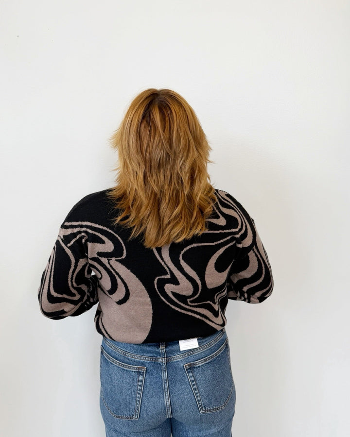 Fond Long Sleeve Abstract Knitlong sleeve knit