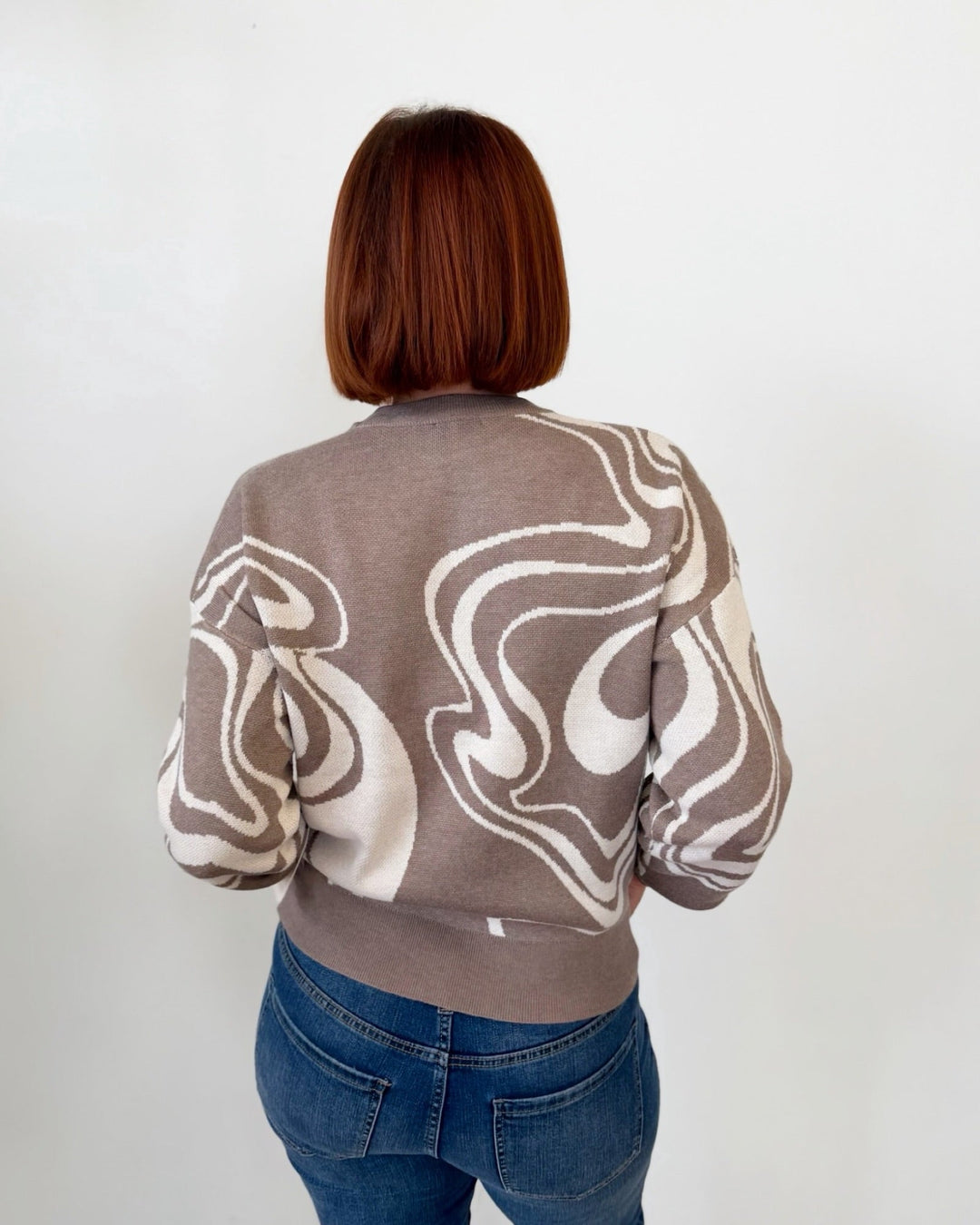 Fond Long Sleeve Abstract Knitlong sleeve knit