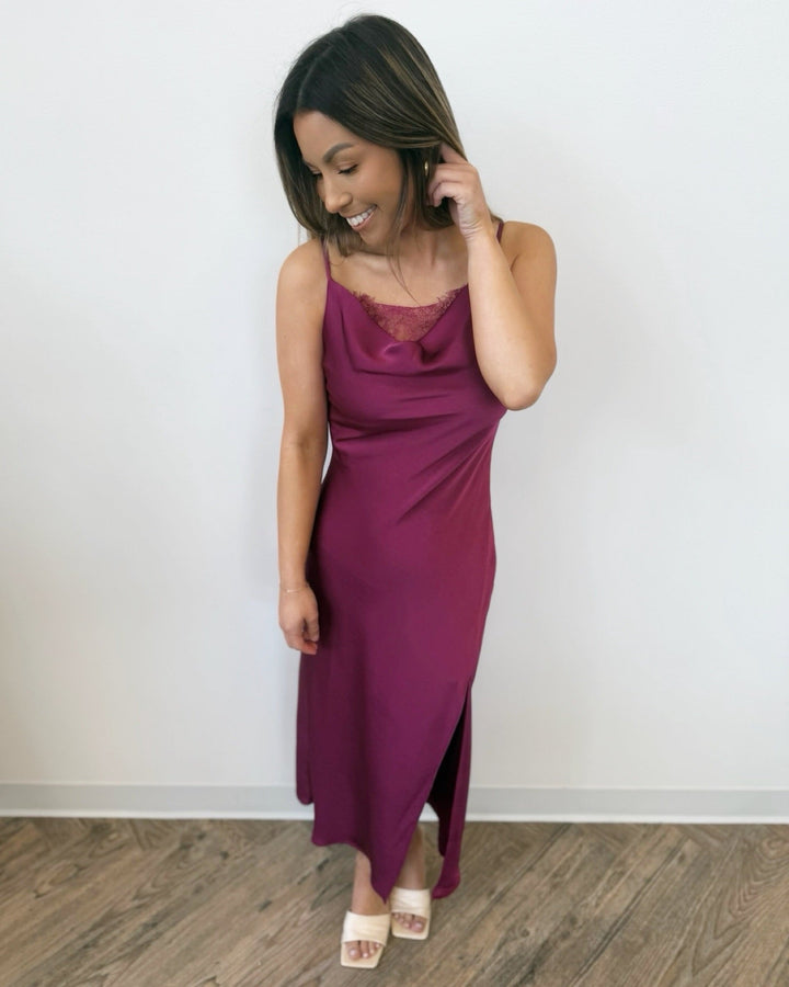 Francesca Satin Lace Slip Dressdress