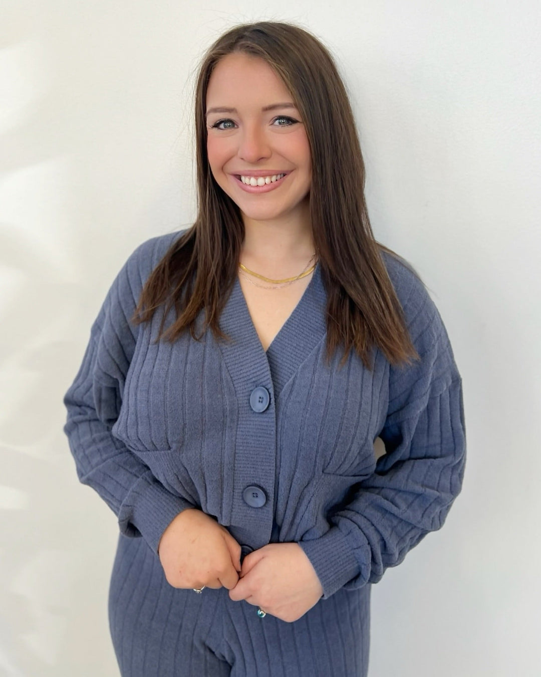 Francis Long Sleeve Ribbed V Neck TopCardigan