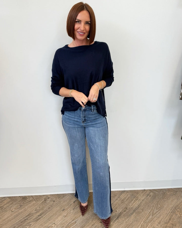 Franco Side Seam Straight Leg Denimdenim