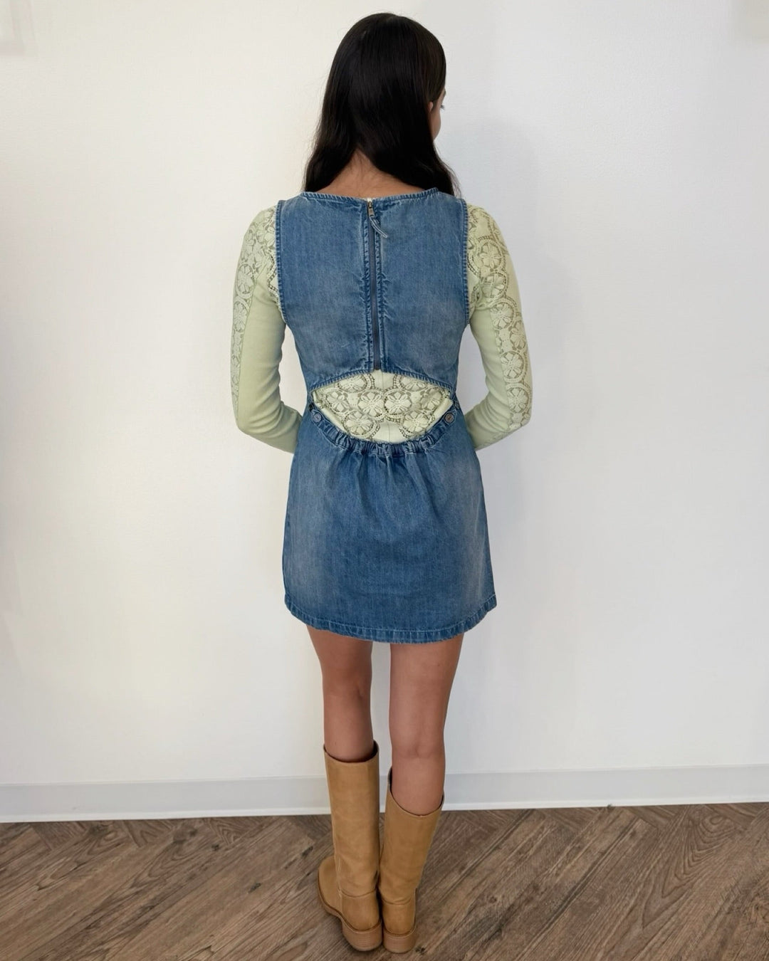 Free People Atlas Denim Mini Dress Blue Fade / S Free People Atlas Denim Mini Dress Blue Fade / S
