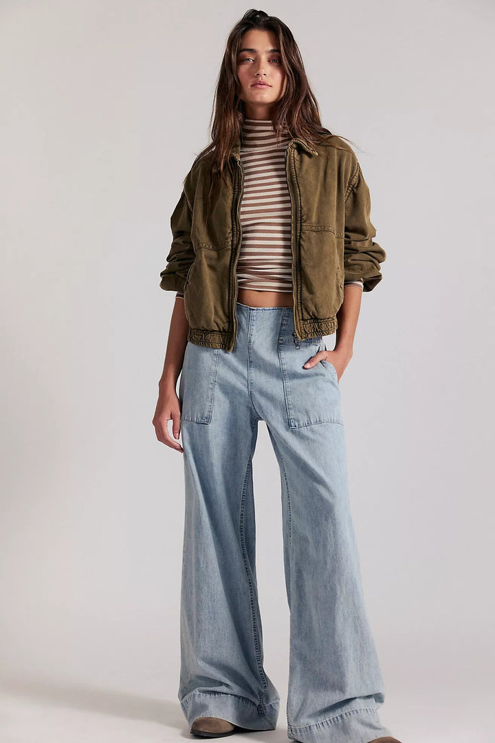 Free People Breezy Denim Pull on Jeansfull length denim
