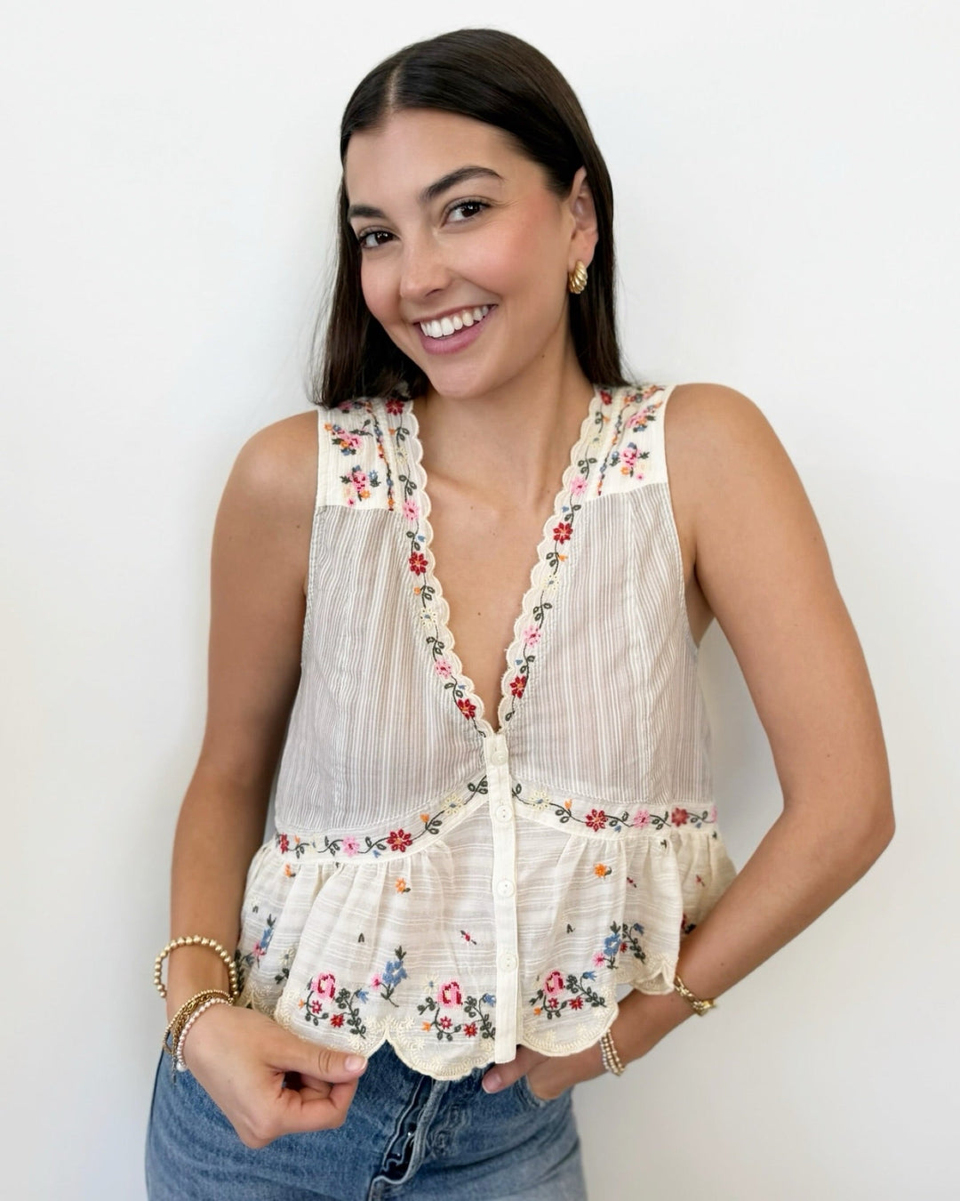 Free People Ellis Blousesleeveless blouse