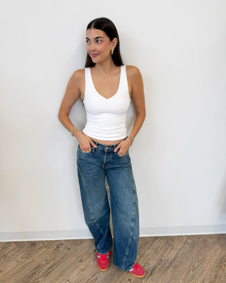 Free People Fable Low Rise Twisted Bowed Jeansfull length denim